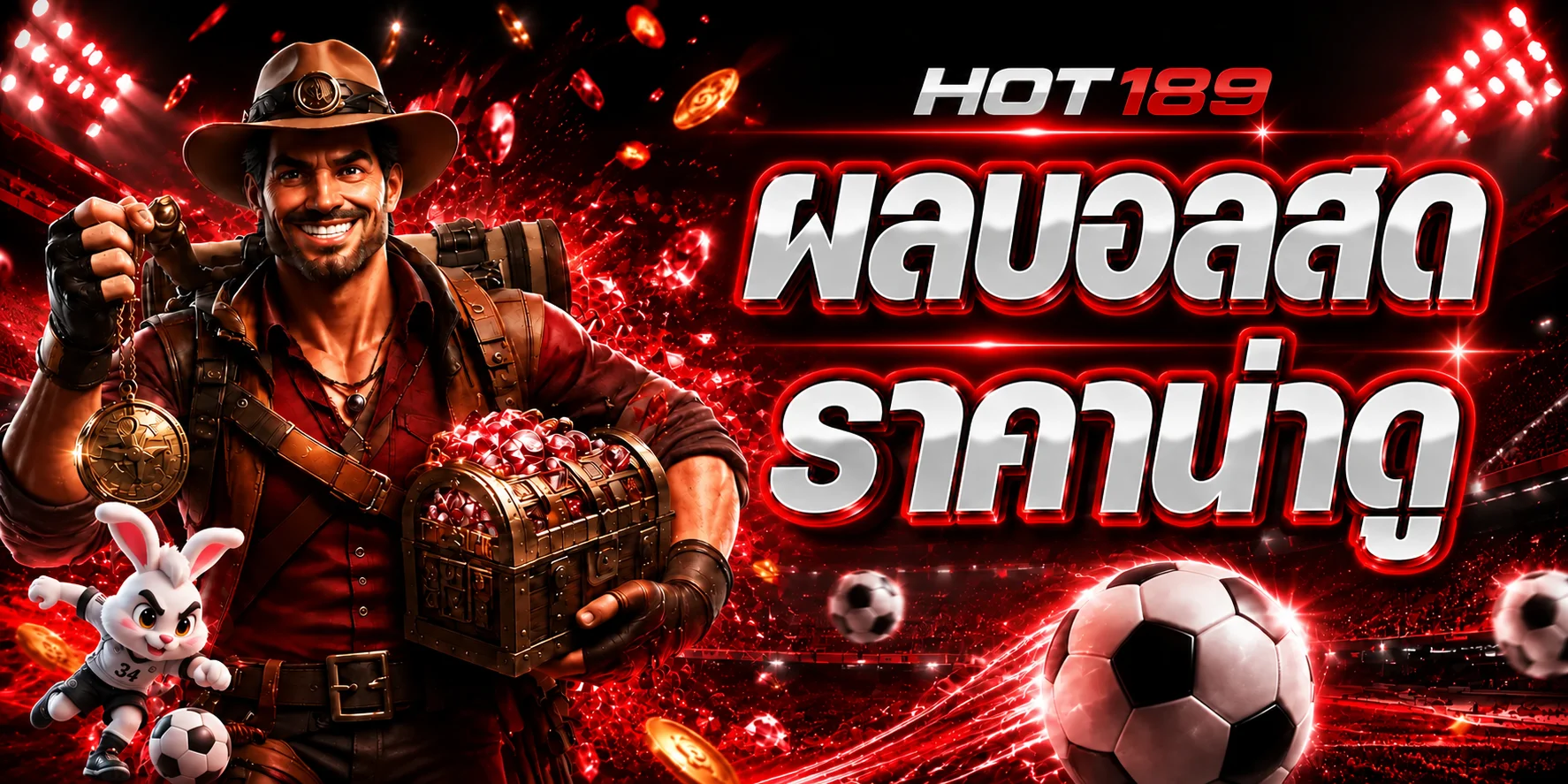 แบนเนอร์ HOT189 ผลบอลสดโทนแดง